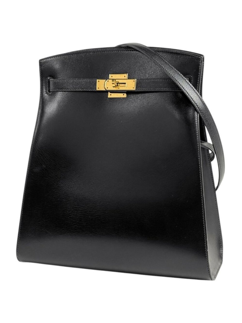 Hermes Kelly Sports GM Shoulder Bag Box Calf Noir